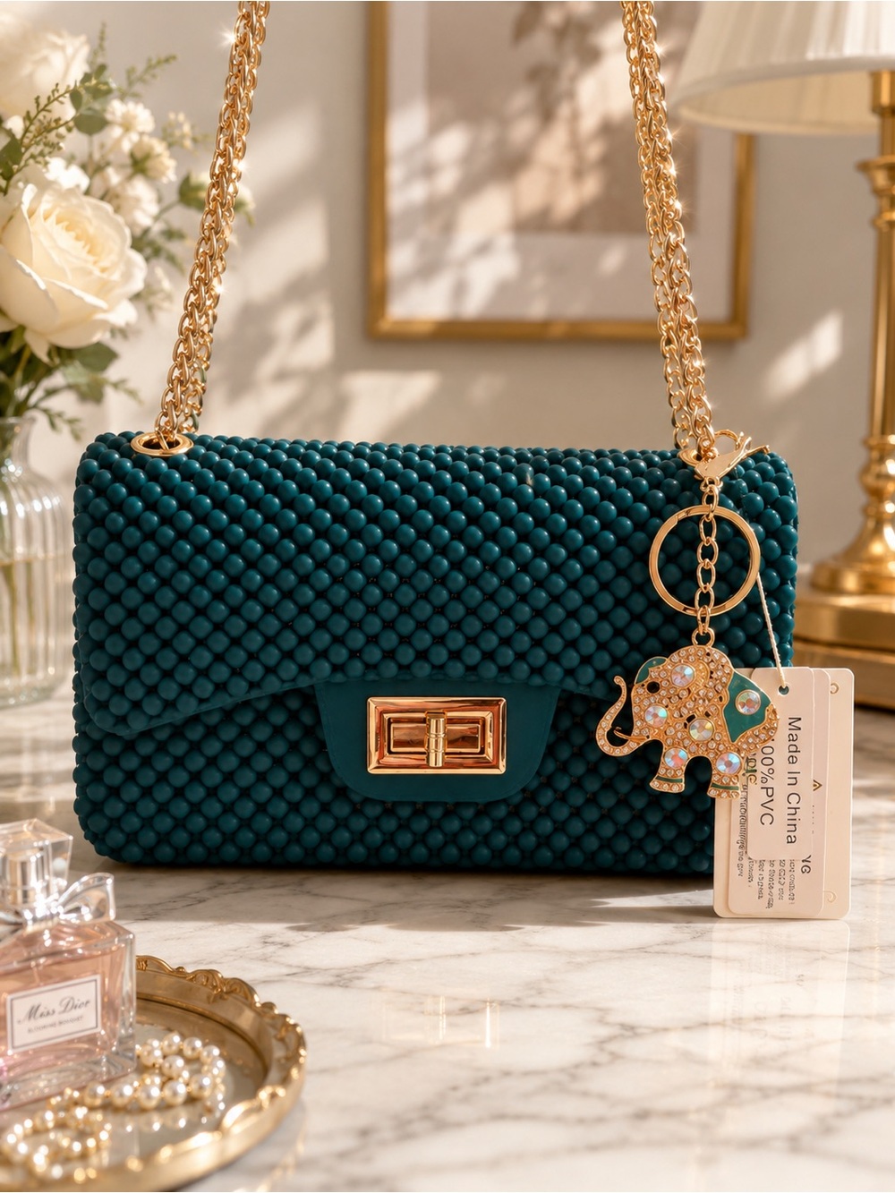 teal shoulder/ crossbody bag